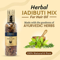 SWOSH Ayurvedic Herbs and Herbal Dry Jadibutti Mixture For Hair Oil Infusion 10 gram(0.35 oz) Bottle With Comb Applicator