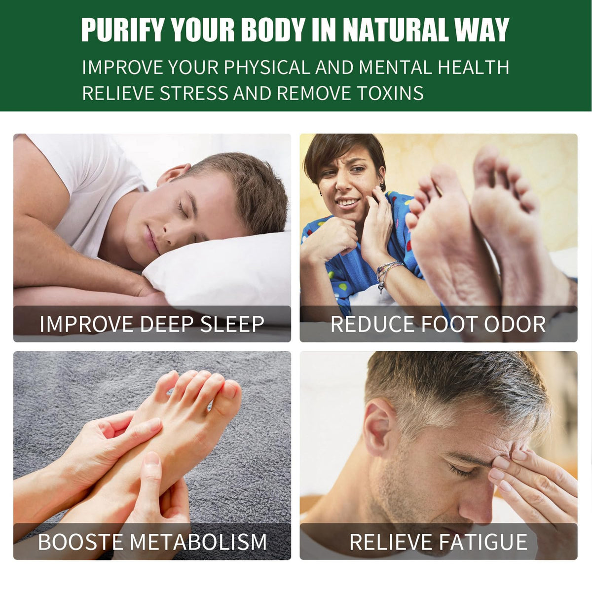 Angivlga Detox Foot Patches, 20 Pcs Deep Cleansing Detox Foot Pads to Remove Deep Cleansing Toxins with Bamboos and Ginger Powder for Stress Relief, Deep Sleep&Enhance Blood Circulation for Sleep Aid