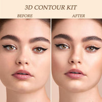 Generic Contour Palette 3-Shade Contour Palette Face Bronzer Highlighter Silky Smooth & Blendable Texture Contour Powder Palette Multi-Use Face Palette Blendable Compact Matte Powder Makeup