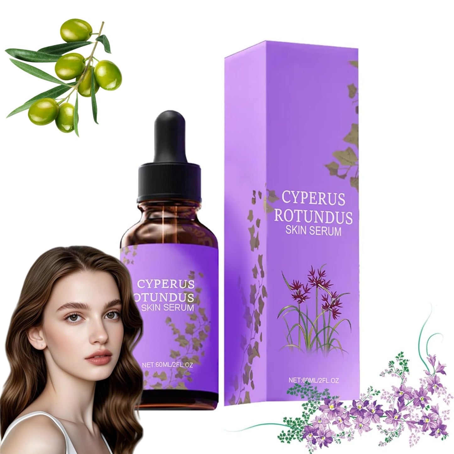 ShunJian Cyperus Rotundus Oil for Hair Removal,Organic Cyperus Rotundus Oil to Minimize Regrowth,Cyperus Rotundus Skin Serum,Ingrown Hair Treatment,Hair Growth Inhibitor,Daily Moisturizing & Soothing Care