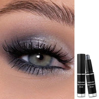 LYNTYAOU Metallic Black Eyeshadow Stick Cream Eye Shadow Stick, Shimmer Glitter Dark Grey Eye Shadow Pen, Highly Pigmented Smooth Long Lasting Waterproof Eyeshadow Pencil
