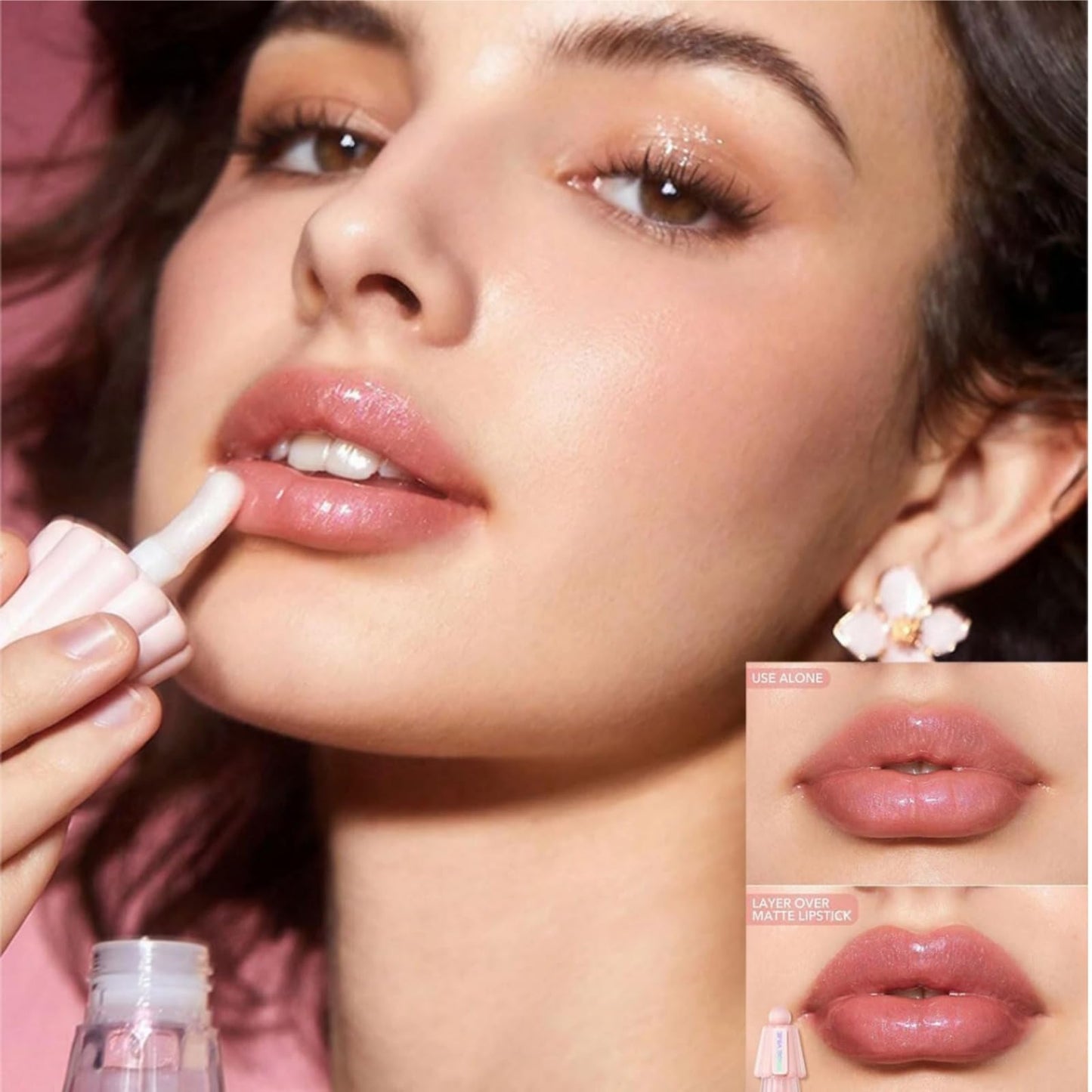 Haiyox 3PCS Glossy Hydrating Lip Oil Set,Cute Fruit-Flavored Lip Gloss Set,Jelly Fruit Lip Oil With Big Brush,Plumping Long Lasting Moisturizing Tinted Lip Balm,Glossy Lip Make Up,No-Sticky