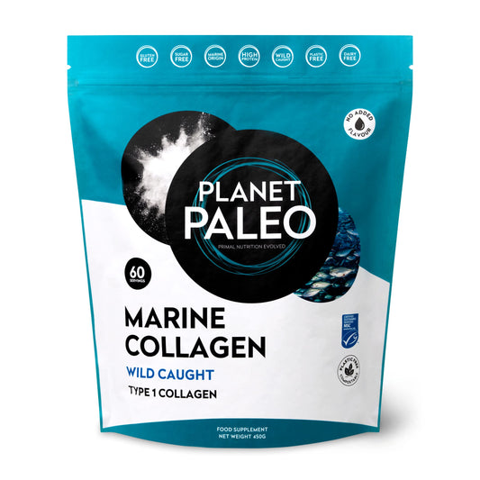 Planet Paleo Marine Collagen Powder - Nourishes Hair, Skin & Nails, Bone & Joint Support, Easy to Mix (Strawberry, 231g)