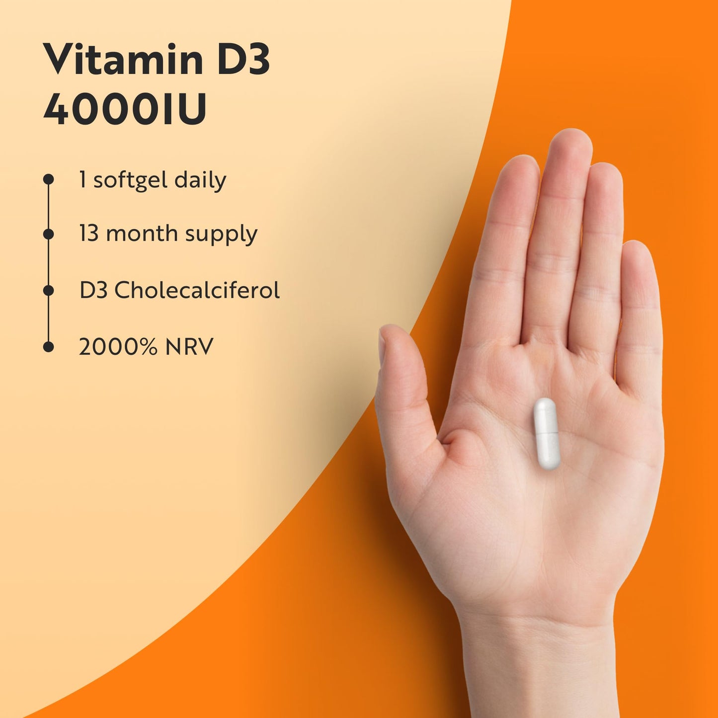 Nutravita Vitamin D3 4000 iu - 400 High Strength Easy to Swallow Premium Softgels - Over A Year's Supply - Max Strength Vitamin D3 Cholecalciferol Supplement - Manufactured in The UK