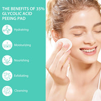IREV Glycolic Acid Resurfacing Pads 35% for Face and Body- Exfoliating Facial Peel with Green Tea - Glycolic Acid Face Wash for Cleansing Peeling 50 Pads