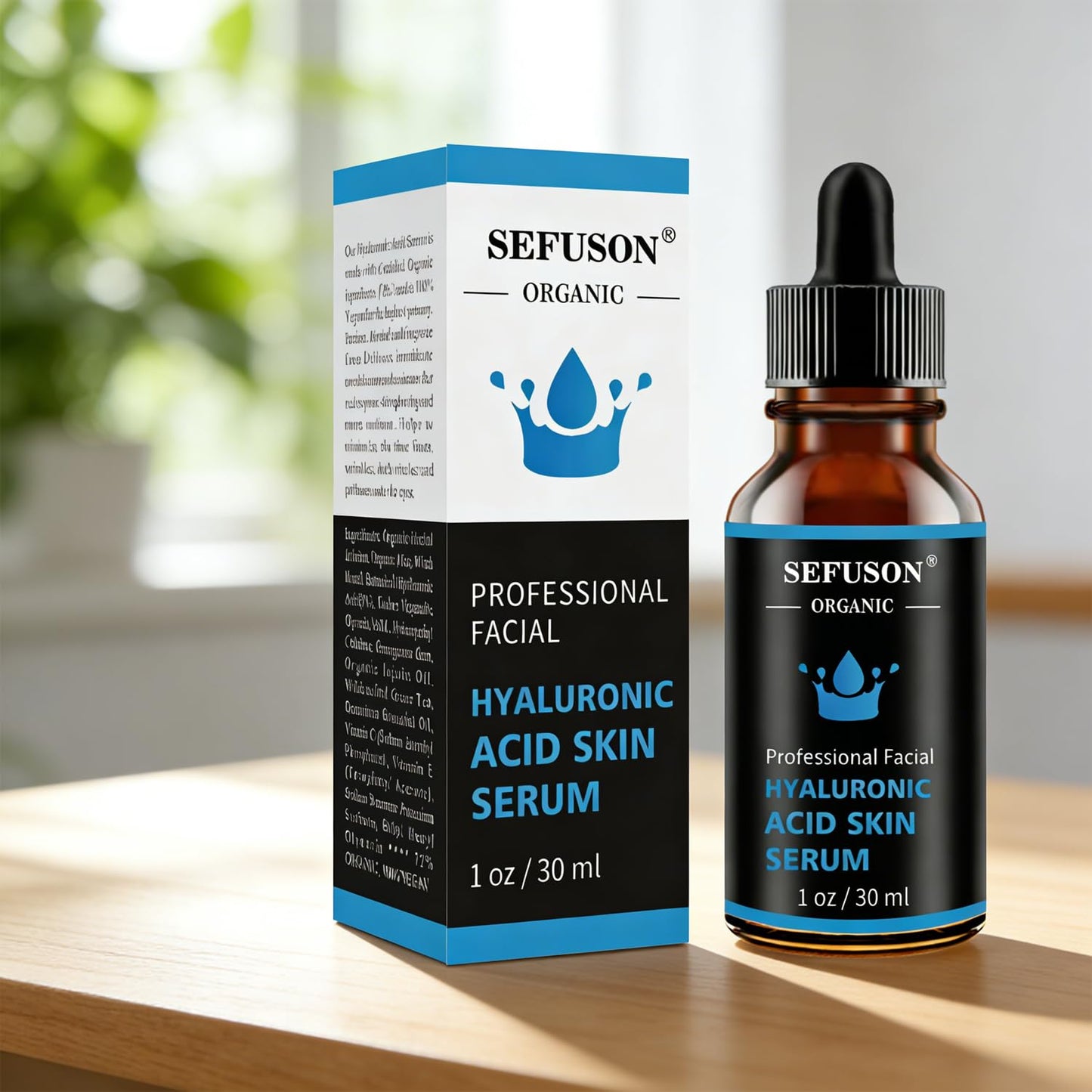 SEFUSON Hyaluronic Acid 5% + Vit E, Best Pure Hyaluronic Acid Moisturiser for Face, Anti Ageing & Anti Wrinkle Moisturiser Hyaluronic Acid Serum, Fine Lines & Sensitive Skin, Improve Age Spots (30 ML)