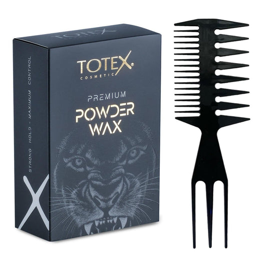 Totex Premium Hair Styling Powder Wax 20gr | Volumising Thickening Magic Dust | Ultra Strong Matte Look & Hair Styling No2 Wide Tooth Comb Anti-Static Handle Wet, Curly Dry Hair, Afro Hair Comb