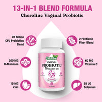 Cheroline Vaginal Probiotics for Women, 70 Billion CFU, 7 Strains with Prebiotic Blend, 13-in-1 Probiotic for PH Balance, Vaginal, Urinary & Immune Health, 60 Vegan Capsules (60 Count (Pack of 2))