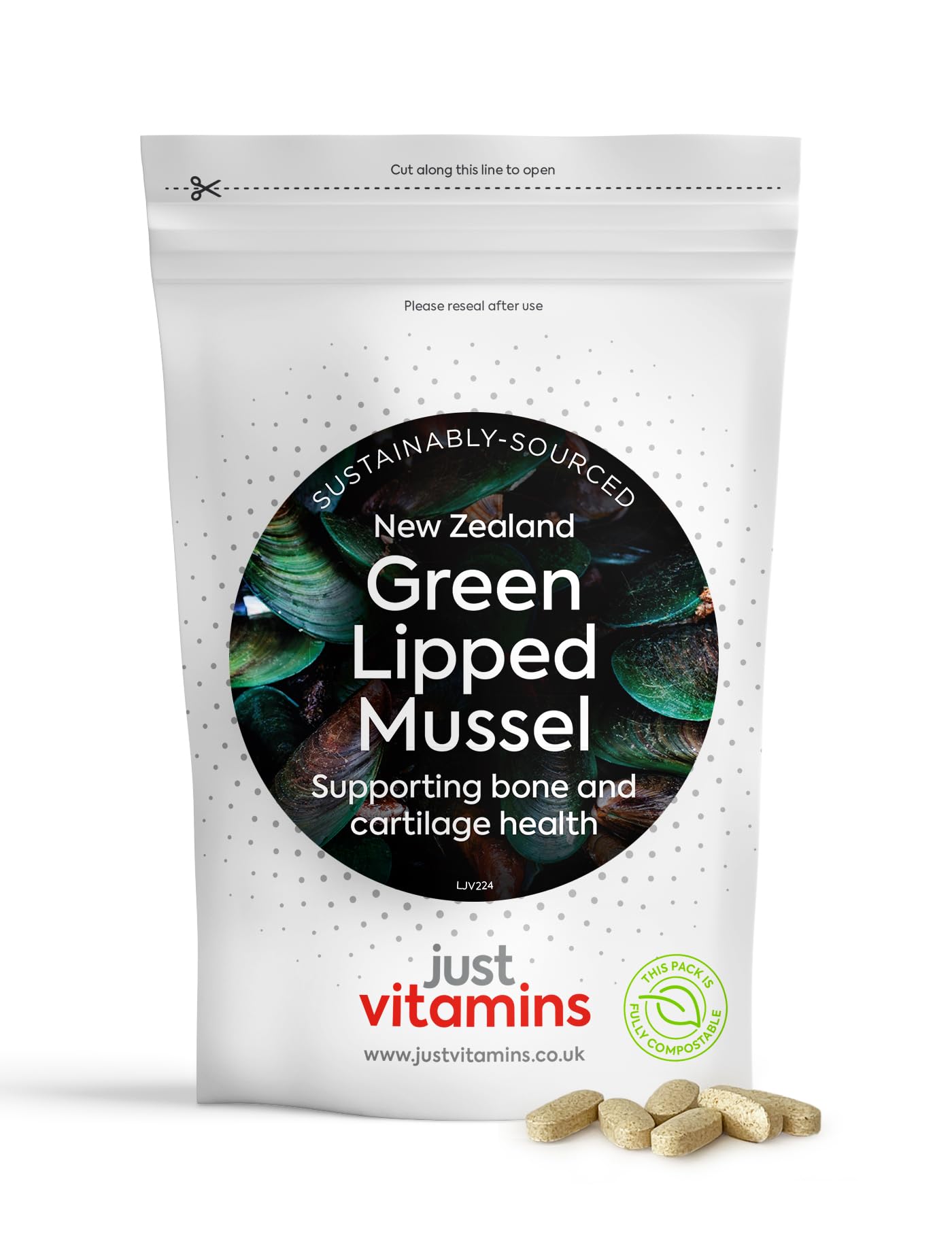 Just Vitamins Green Lipped Mussel Extract 500mg 90 Capsules