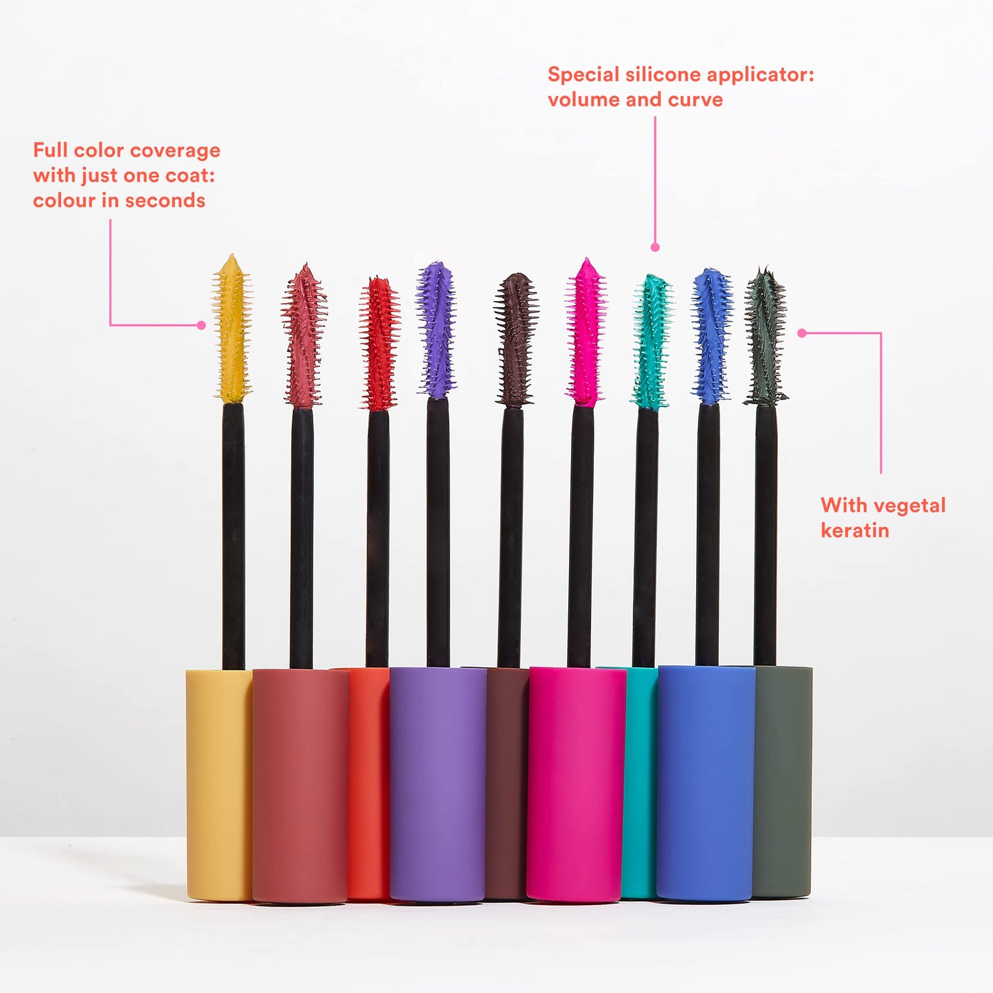 3INA 3ina MAKEUP - The Color Mascara 172 Oramge with Vegetal Keratin Volume and Lift Long-Lasting Flake Free Lengthening for Sensitive Eyes Vegan Cruelty Free, 31.0 grams, Pack of 1