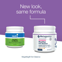 Metagenics - MegaMag Fem Balance Magnesium Glycinate Powder - with Vitamin B6, Calcium and Vitamin C - Female Health & Hormone Regulation - Citrus Orange, 30 Servings
