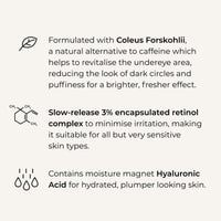 WUNDERBROW Wunderlift Night Retinol Eye Cream, 3% Encapsulated Retinol, Hyaluronic Acid and Coleus Forskohlii, Vegan and Cruelty free