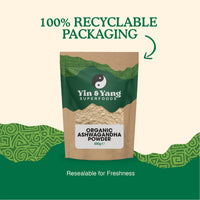 Organic Ashwagandha Powder 500g, by Yin & Yang Superfoods. 100% Pure and Raw - Premium Quality. Vegan, Gluten Free & Palm Oil Free.