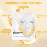 4pcs Deep Collagen Retinol Tension Boost Up Mask Set, V-Line Lifting Face Tightening Mask, Korean Skincare
