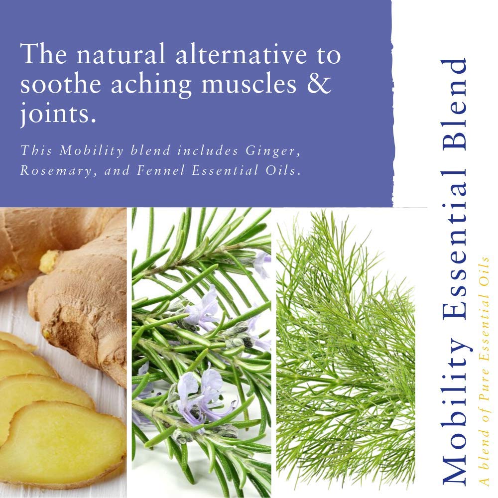 Absolute Aromas Mobility Bath & Massage Oil 100ml - Peppermint, Rosemary and Eucalyptus Pure Essential Oils in a Jojoba, Sweet Almond & Evening Primrose Base