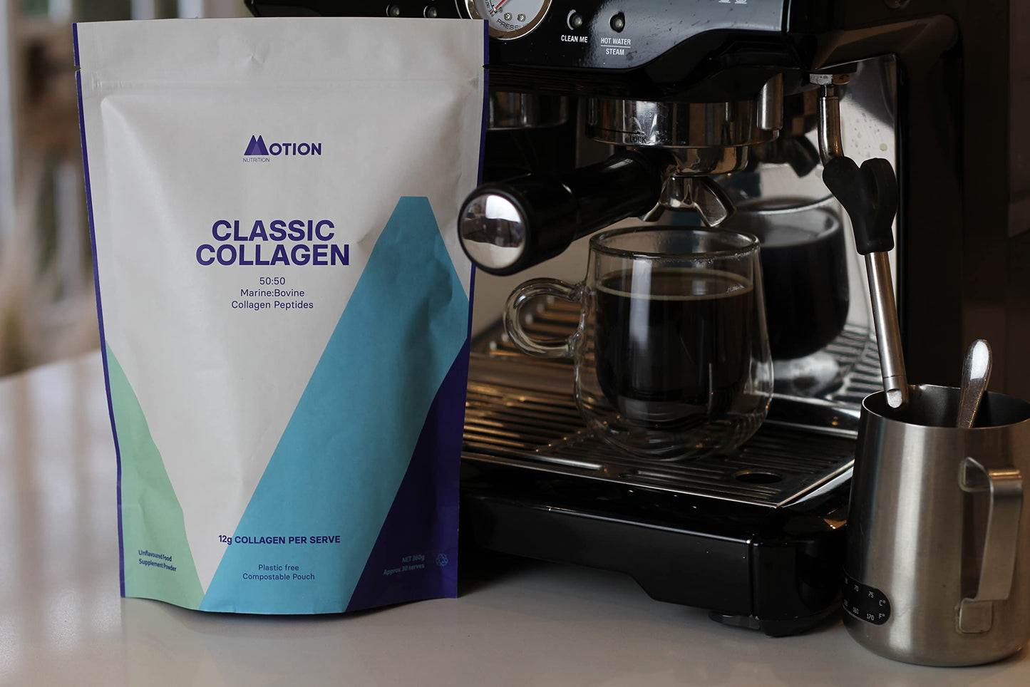 Motion Nutrition Collagen Powder (Unflavoured) - Complete Protein Source with Bovine and Marine Peptides Grass-Fed and Sustainably Sourced Ingredients