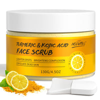 POP MODERN.C Turmeric and Kojic Acid Face Scrub, Vitamin C Skin Brightening Facial Exfoliator for Dry Oily Skin, Gently Remove Acne Dark Spot Blackheads, Lighten Hyperpigmentation, Smooth and Radiant Skin 130g