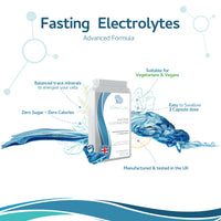 Fasting Electrolytes - 120 Capsules - Advanced Rapid Rehydration Formula with a Balanced Magnesium, Sodium, Potassium & Chloride Blend - Suitable for Ketogenic Diets - Vegan Friendly - UK Made