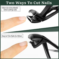 yenlk Angled Head Nail Clippers for Thick Nails, Ergonomic Toenail Clipper, Premium Steel Nail Cutter Trimmer with Catcher for Seniors/Pregnant Women, Less Bending More Comfort