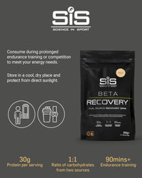 Science in Sport BETA Recovery Dual Source Recovery Drink | Vanilla Protein Powder - Advanced Carbohydrate & Whey Protein Blend for Post-Endurance Exercise | 30g Protein per Serving, 500g