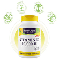 Healthy Origins, Depot Vitamin D3 250mcg (10,000 IU), Depot, 1 Capsule Every 10 Days, 120 Softgels, Highly Dosed, Lab-Tested, Soy Free, Gluten Free, Non GMO