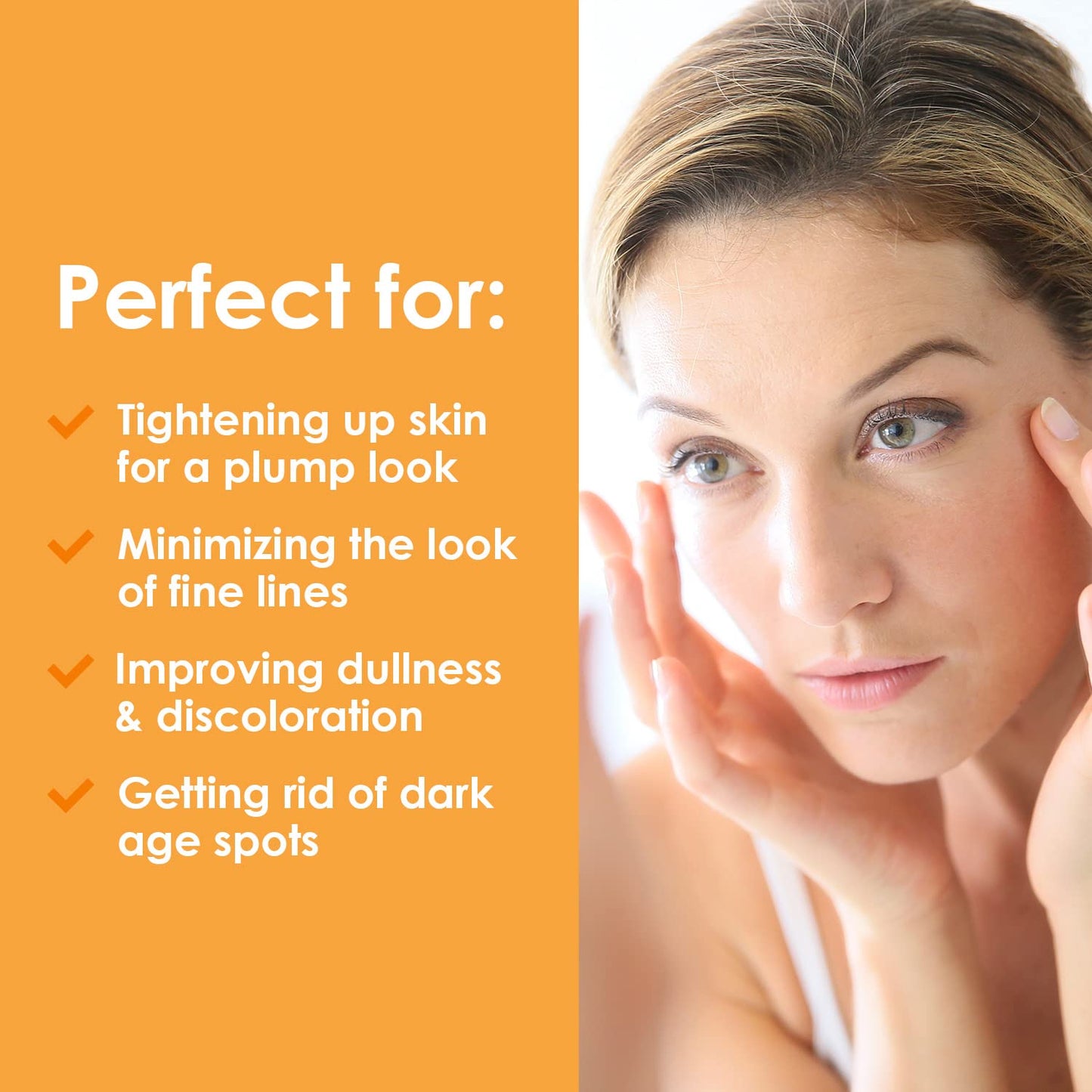 My Organic Zone Vitamin C Serum + Hyaluronic Acid and Vitamin E, Anti Aging and Anti Wrinkle Serum for Face and Skin, Skin Tightening and Bleaching (2fl.oz/60ml)