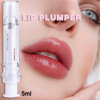 Lip Plumper, Plumping Lip Gloss, Clear Lip Serum Balm, Day & Night Lip Essence Oil for Lips Filler, Hydrating Nourishing Soothing Cooling, Non-Sticky, Reduce Lip Lines Enhance Lip Elasticity, 5ml