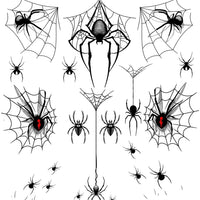 Tatodays black vampire flying bats tattoos temporary tattoos spiders ghosts scars women arm halloween realistic temp tatoo waterproof sp halloween tattoo (Spiders Webs)
