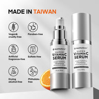 HealthyDerm Super Vitamin C Face Serum: Hydrating Facial Serum with Hyaluronic Acid, Niacinamide, Peptides, Vitamin C, Vitamin E & Bakuchiol – 30 ml