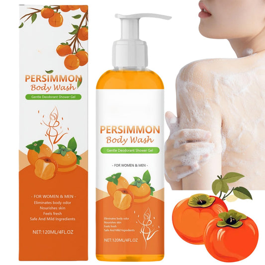 120ml Persimmon Body Wash for Old People Smell,Body&Face Persimmon Soap for Old People Smell,Anti Odor Persimmon Body Wash,Persi/mmon Body Wa/sh for Bo/dy Odor Removal,Shower Gel Men,Mens Bo/dy Wa/sh