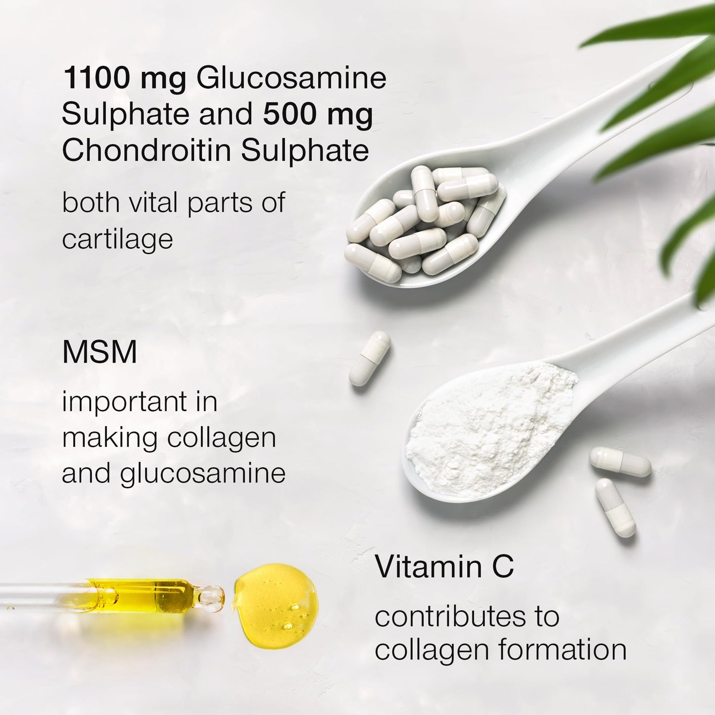 SuperSelf Glucosamine and Chondroitin High Strength - Glucosamine Sulphate with Chondroitin, MSM & Vitamin C - 120 Capsules - 1720mg Glucosamine Complex - Combination Joint Care Supplements for Men & Women