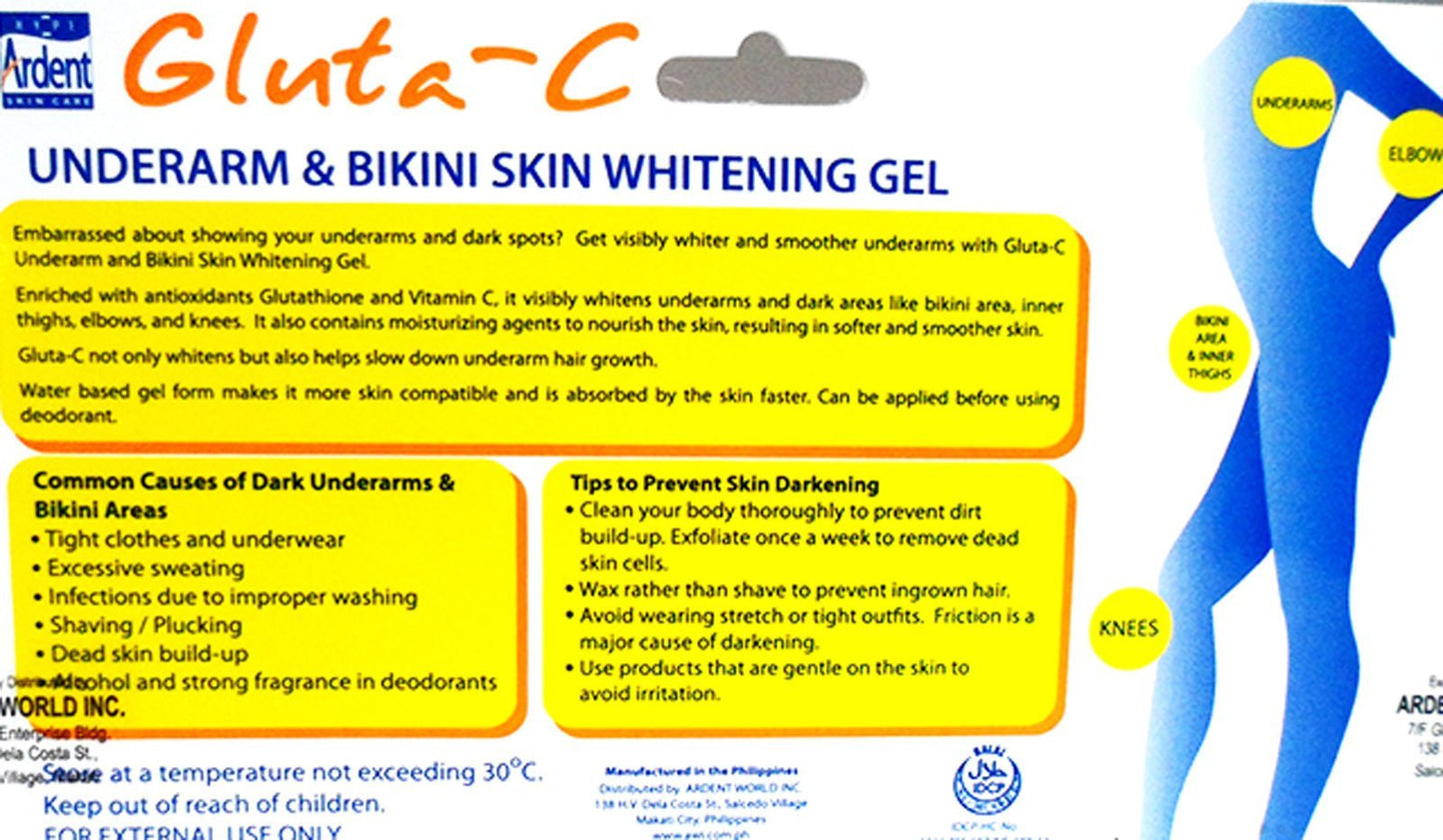 Gluta-C Underarm Bikini Intense Skin Whitening Bleaching Glutathione Gel Cream