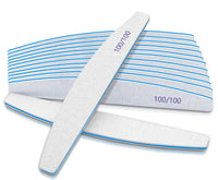 Selistamm 12 PCS Double Sided Emery Board Nail Files, 100/100 Grit for Acrylic & Natural Nails, Washable & Reusable