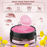 Coukula Pink Undereye Mask (60 Pcs), Collagen Hydrating Gel Pads, Reduce Puffiness, 30 Pairs Under Eye Patches for Dark Circles Puffy Eyes Treatment, Wrinkle, Women Men Beauty Personal Skin Care Products