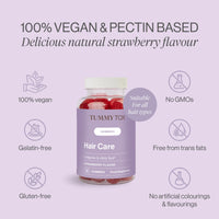 Tummy Tox Hair Care Gummies with 6000 mcg of Biotin I Powered by 9 Essential Vitamins and 3 Minerals I Strawberry Flavour I 60-Day Supply