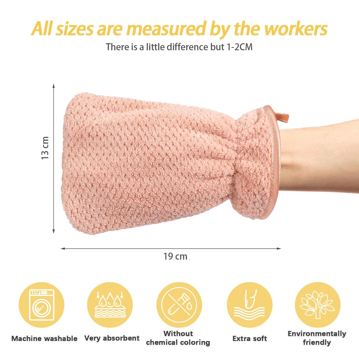 PHOGARY Microfiber Wash Mitt for Body & Face, Super Soft Absorbent Washcloth, Coral Fleece Face Cloth Bath Mitts for Child Adult, Washable Makeup Remover Cleansing Cloths,4 Pack,13x20cm