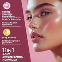 Vitaminnica Because your Health Matters Vitaminnica Gluta Boost 11-in-1 Effervescent Tablets with Japanese L-Glutathione, Collagen, & Hyaluronic Acid | Skin Radiance & Beauty Supplement | 15 Tablets (Pack of 5, Orange)