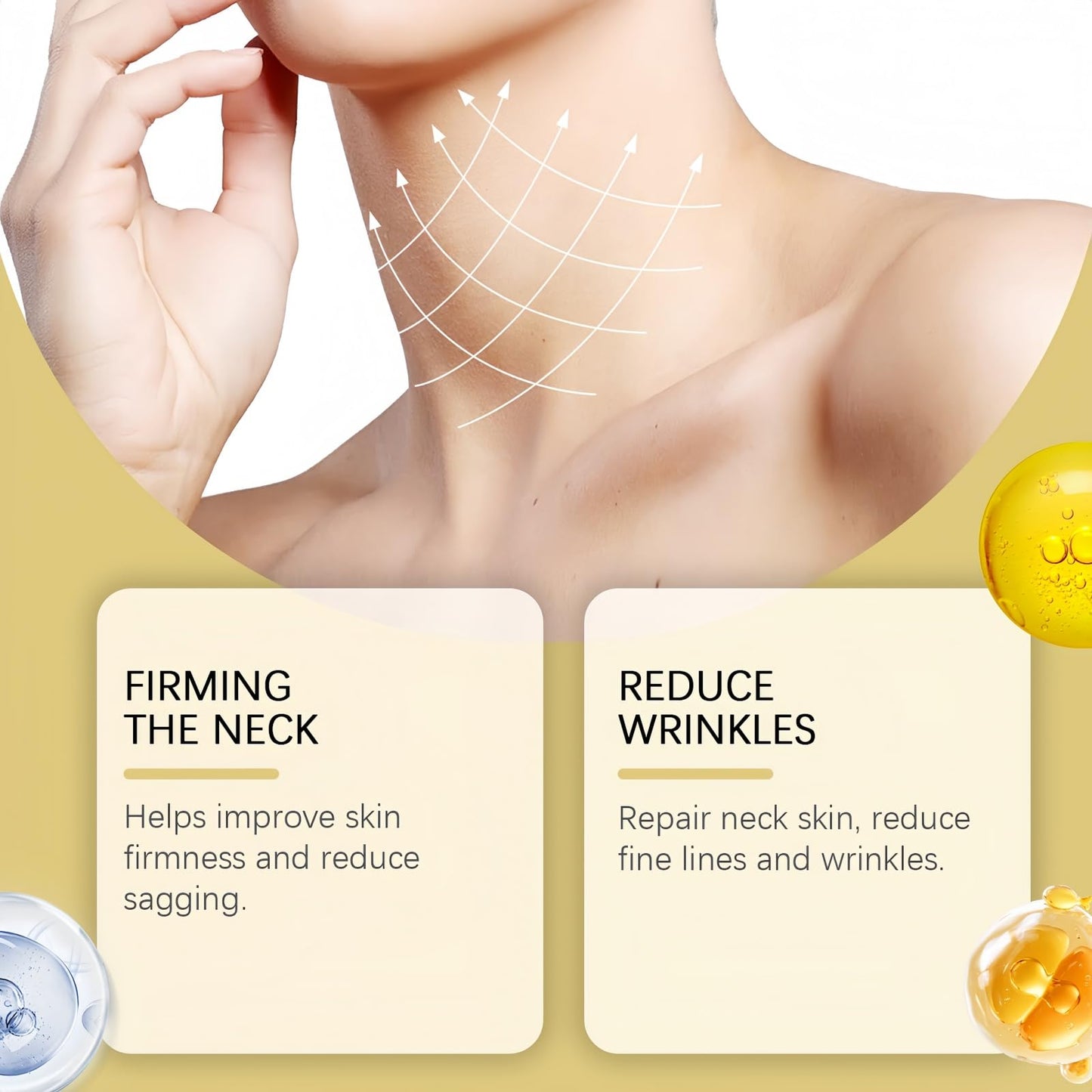 SinceReal Ah-8 Firming Neck Cream, Tighten-and-Lift Neck-Cream, Neck Firming Creams with Double Roller Massage, Reduce Wrinkles, 120g