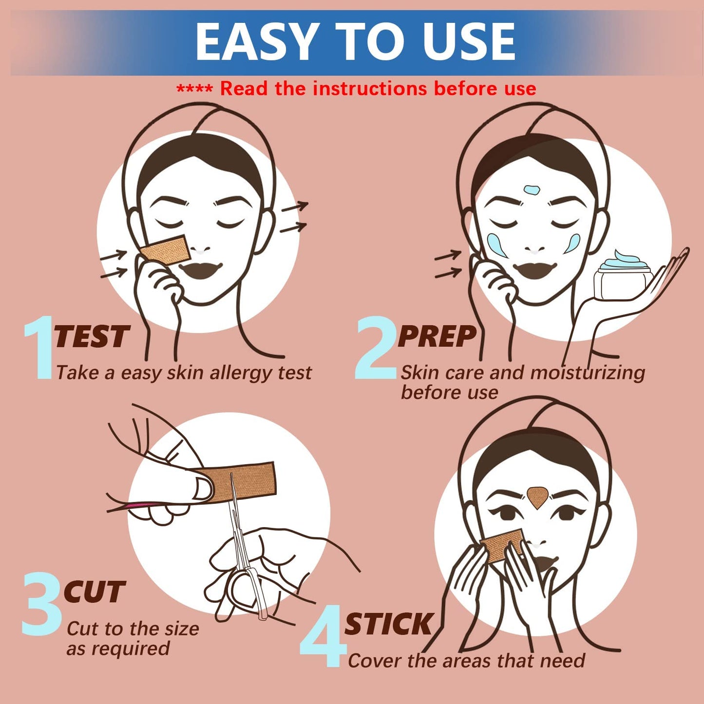 Sfuchin Facial Patches - Wrinkle Patch - Wrinkle Tape - Face Lifting Tape - Non-invasive wrinkle remover - Multifunctional High Elasticity Wrinkle Forehead Eyes Face Neck Lips Wrinkle Treatment - 2.5CM*1000CM