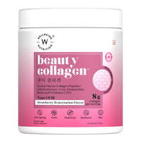 Wellbeing Nutrition Beauty Collagen with Hyaluronic Acid | Collagen Supplements for Women & Men | Collagen Powder with Biotin and Vitamins for Skin Radiance & Anti-Aging | 250g-Strawberry Watermelon