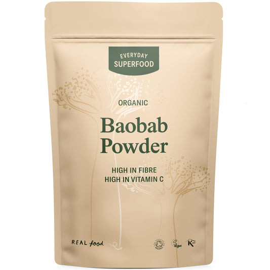 Everyday Superfood Organic Baobab Powder 50g, High Vitamin C, Perfect in Smoothies, Tea and Baking
