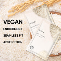 Pack of 10 Sheet Rice Face Masks, Hydrate, Moisturizing, Beauty Face Care Masks Skincare with Vegan Plant Extracts