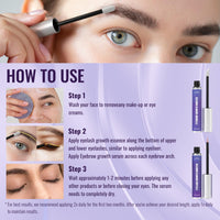 SNOWSEN Eyelash Serum, Enhancing Lash & Brow Serum, Vegan & Cruelty-Free,Natural Peptides & Biotin for Long,Thick Lashes and Eyebrows, Lash Serum with Brow Enhancer, Irritation Free Formula, 2x3.5 ml