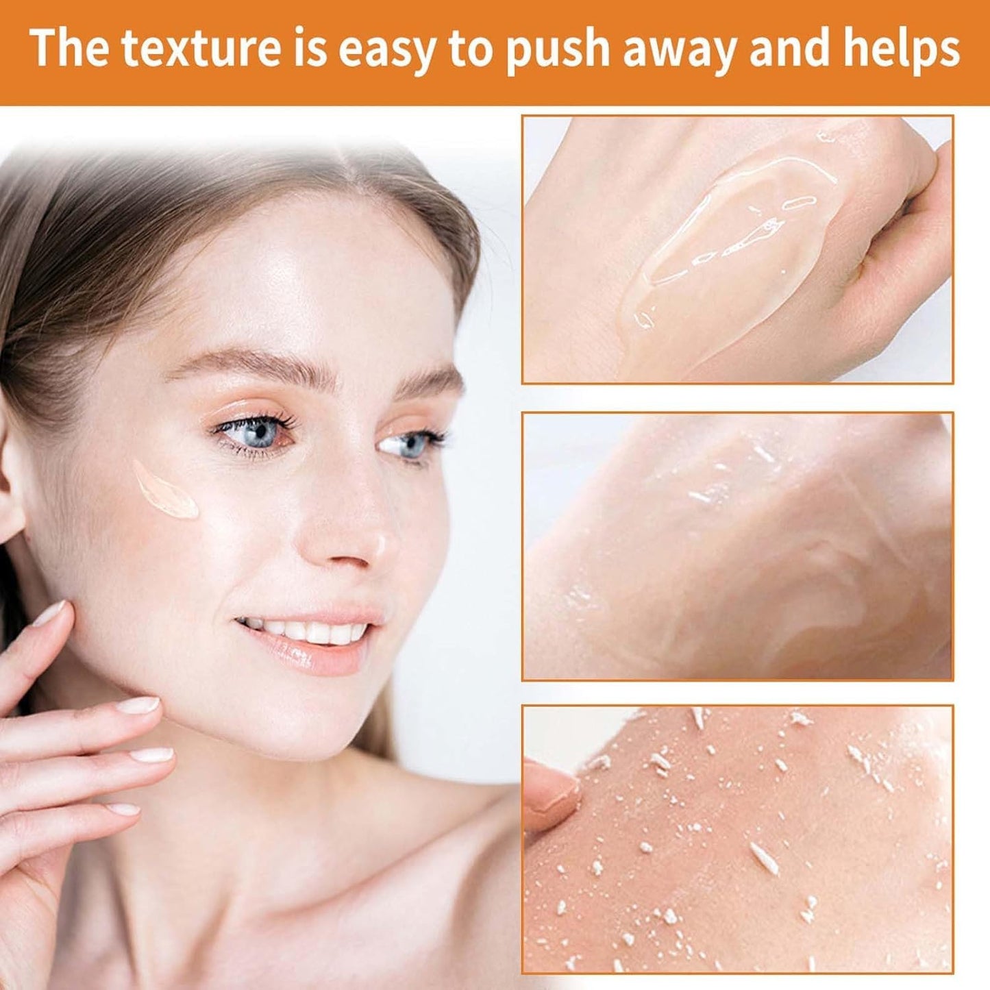 2pcs Orange Enzymes Exfoliating Brightening Gel, Exfoliating Cleansing Gel, Organic Face and Body Exfoliatings Scrub Gels, Deep Cleansing Moisturizing Facial Exfoliator for All Skin Types