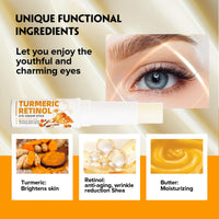 2PCS Lumibalm - Eye Cream for Dark Circles and Puffy Eyes - Lumistick with Turmeric Retinol - Anti Wrinkle Eye Cream Reduce Fine Line - Eye Moisturiser for Dry Skin - Firming and Lifting