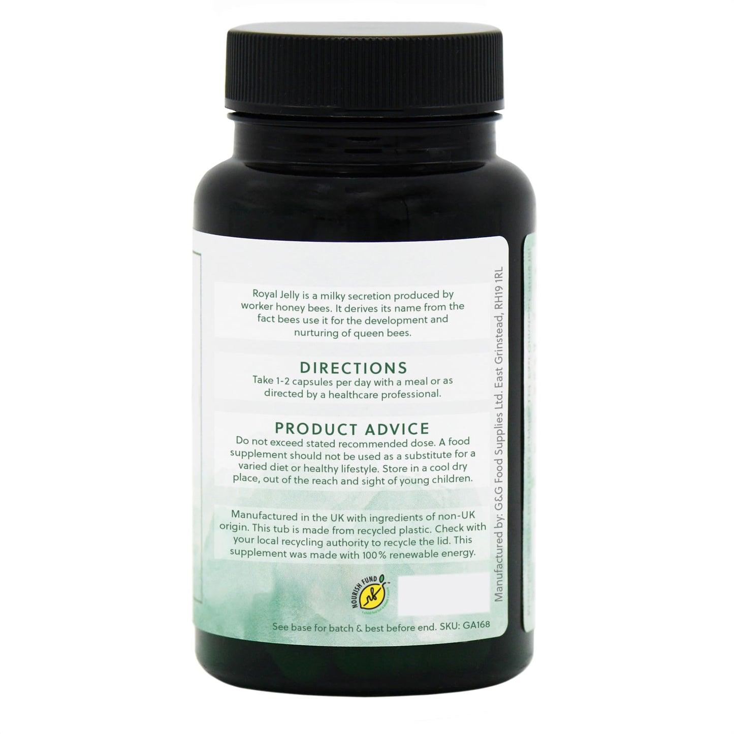 Royal Jelly Capsules 600mg - (3:1) High Concentrate - from Honey Bees - Non-GMO, Made in The UK - G&G Vitamins