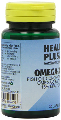 Health Plus Omega-3 Epa 1000mg : Fish Oil Supplement - 30 Capsules, in a planet-friendly 99% recycled pot