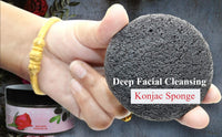 Al Hoor AL HOOR Moroccan Olive Facial Scrub Cleanser With Rose - For Oily Skin Acne Treatment + Konjac Exfoliating Sponge