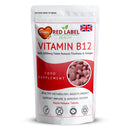Red Label Health Vitamin B12 Tablets High Strength 1000mcg for Men & Women, Pack of 90 Tablets (3 Months Supply), Methylcobalamin B12 Vitamin for Tiredness and Fatigue, Vegetarian, Vegan