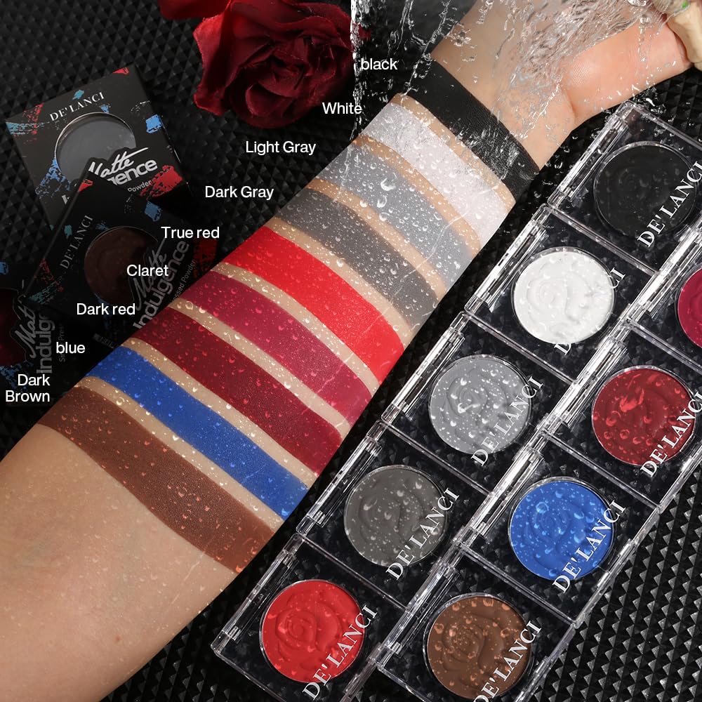 DE'LANCI Single Pearl White Eyeshadow Palette, White Matte Eyeshadow Makeup, Waterproof Well - Pigmented White Eyeshadow, White Basic Eyeshadow, Ghost Bride Makeup, Vegan #02